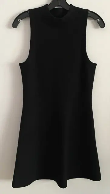 Theory Ineeta Sleeveless Milano Knit Fit & Flare Dress Black 100% Wool Size S