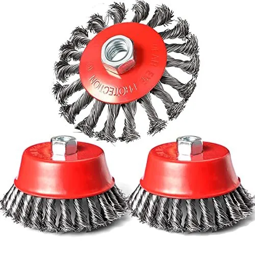 4 Inch Wire Wheel Brush Set for Grinder DaduoRi 3 Pack Wire Wheels for 4 1/2 ...