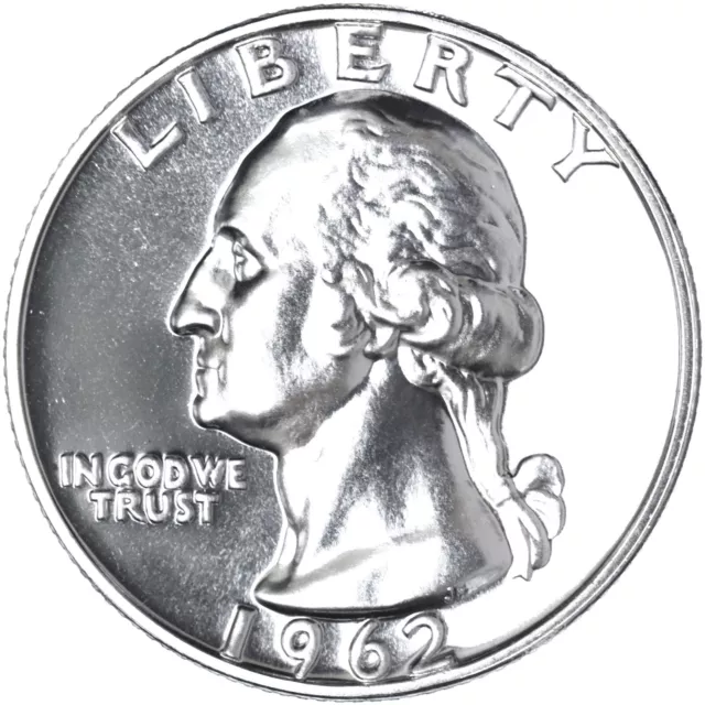 1962 (P) Washington Quarter Gem Proof 90% Silver Coin