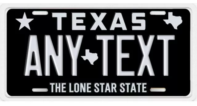 Houston Texas Personalized License Plate YOUR NAME ANY TEXT Custom Black White