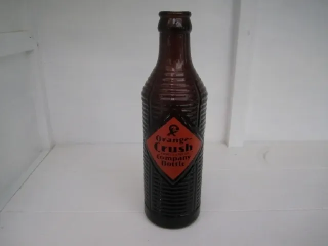 Vintage Original Orange Crush Company Ribbed Bottle 1940's 1950's - EXC.