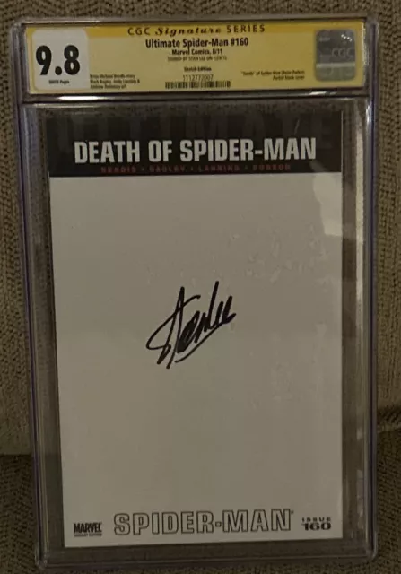 Ultimate Spider-Man #160 Death of Spider-Man Blank CGC SS 9.8 Signed Stan Lee