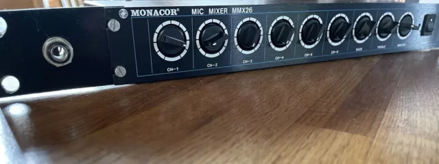 Monacor Mikrofon Vorverstärker 6-Kanal, MMX-26, Mixer, Mischpult, 19“