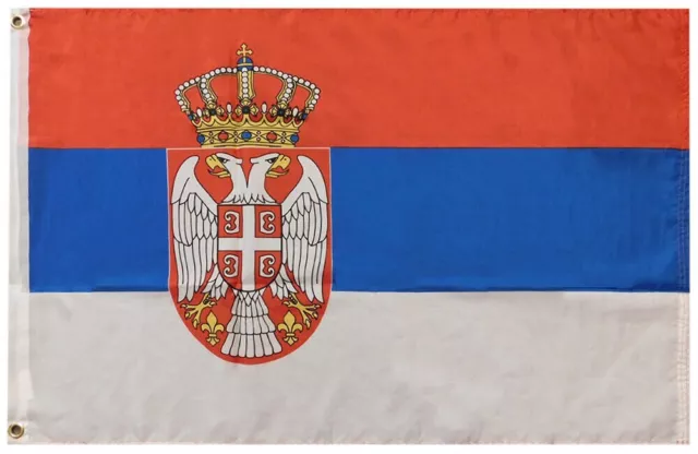 3x5 Serbia Crest 2010 Premium Quality 3'x5' 68D Woven Poly Nylon Flag Banner