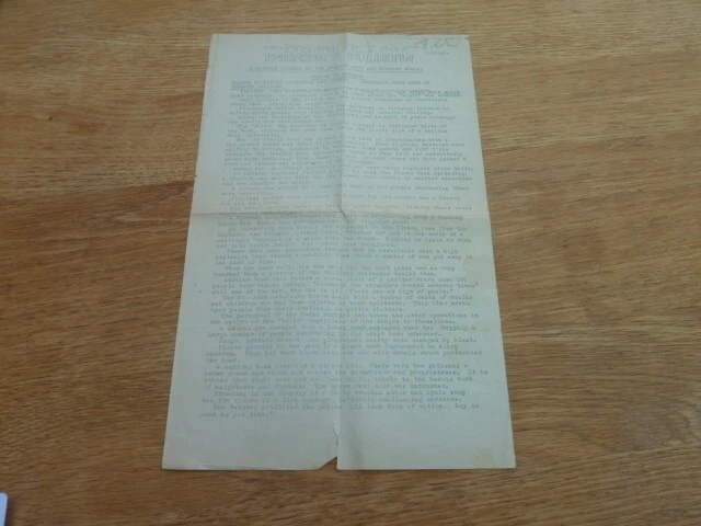 WW2 7th DEC 1940 RARE ORIGINAL BRISTOL BLITZ EVENING POST EMERGENCY NEWS SHEET