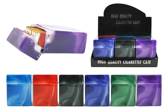 Premium Zigarettenbox XXL - Marmorierte Aufbewahrungsdose Für 32 Zigaretten Mit Trennsteg