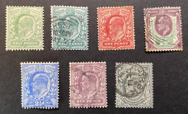 GB King Edward VII definitive stamps, used & MM, condition as shown in pictures.