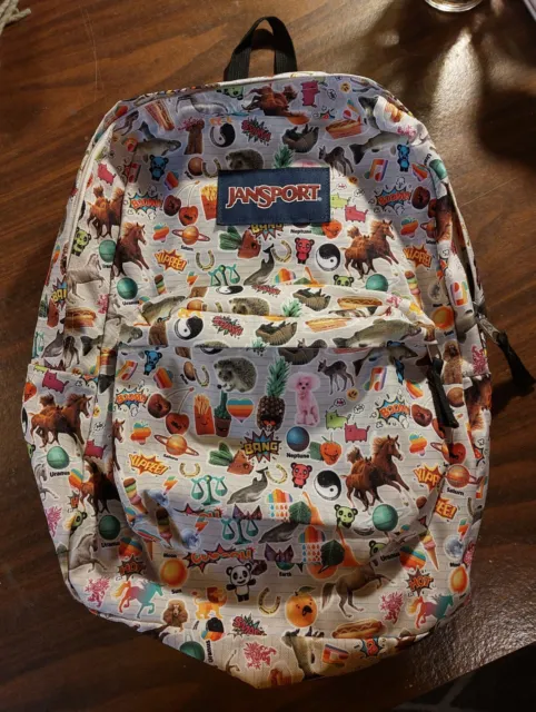 Jansport Backpack Emoji Animals Food Multicolor JS00T501