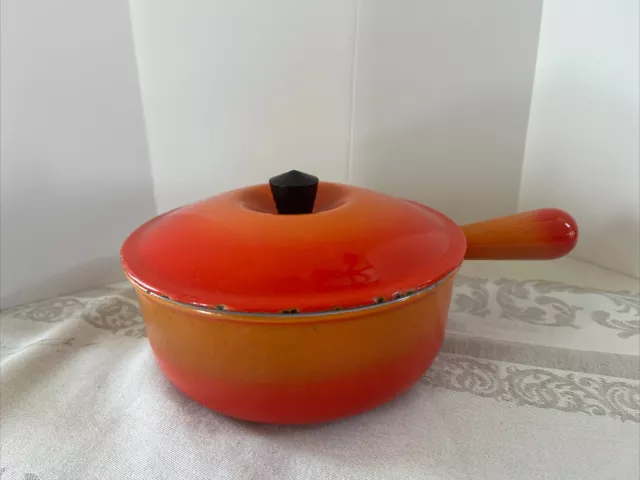 Le Creuset #20 Cousances Enameled Cast Iron 1.5 Qt Saucepan Pot Casserole Lid