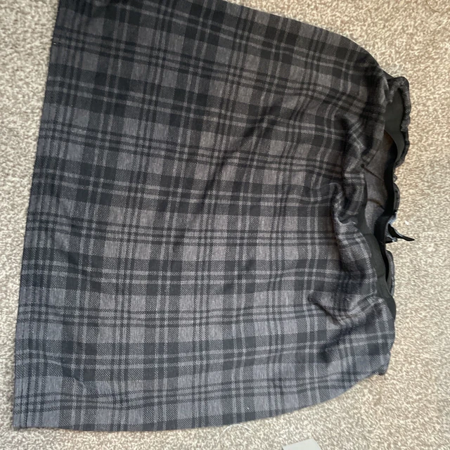 NEW LOOK MINI SKIRT  grey Tartan Check Stretch Bodycon UK 16
