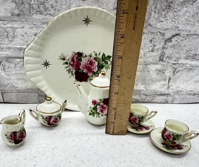 10 Pc Miniature Tea Set Formalities By Baum Brothers Victorian Rose Collection 3