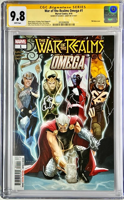 Richard E. Grant Signed CGC Signature Series Marvel War of Realms #1 Graded 9.8