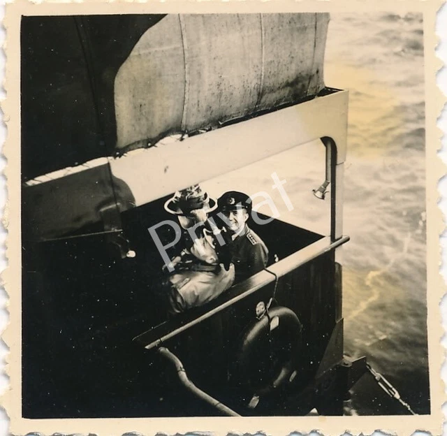 FOTO WK II Wehrmacht Marine Offiziere UBootBegleitschiff Lech Ostsee