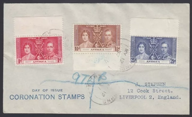 Antigua, 1937. Premier Jour Coronation 81-83, St. Johns