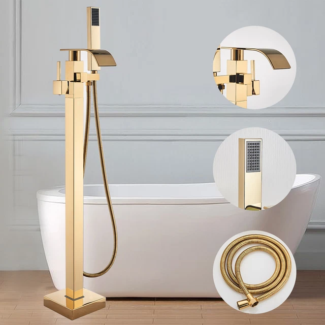 LUXURY BATHROOM BATH Freestanding Taps Floor Mounted Shower Mixer Taps