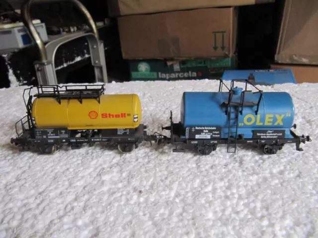 2 wagons citernes Shell et Olex train ho