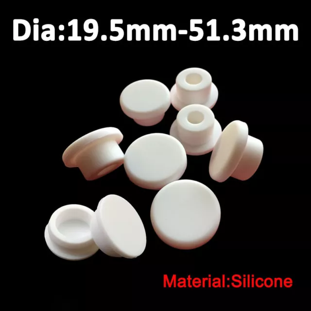 Hole Plugs Round Silicone Rubber White End Caps Inserts Seal Plug 19.5mm-51.3mm