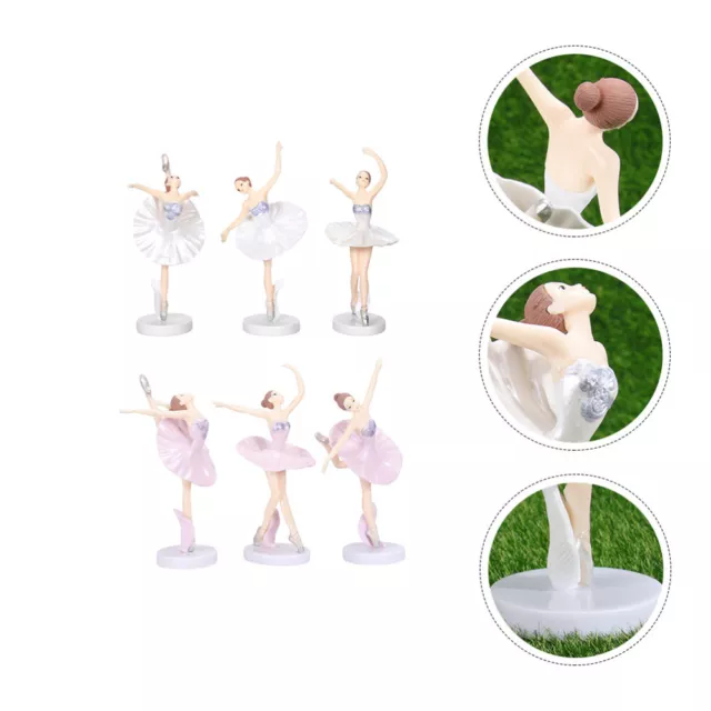 6 Pcs Ballet Girl Crafts Adornments Decor Dancer Figure Baby Decorate