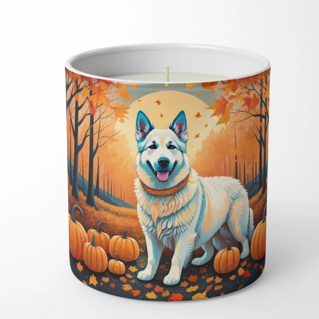 White German Shepherd Fall Pumpkin Spice Scent 10 oz Soy Candle DAC1047CDL