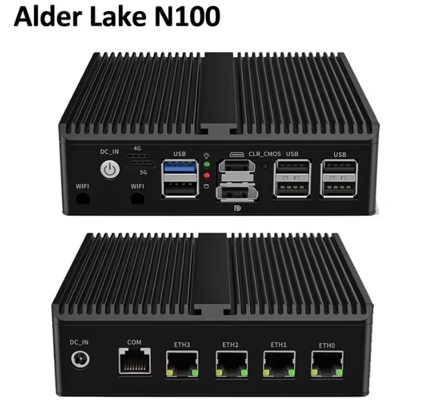 N100 Mini Router N100 FANLESS ROUTER/FIREWALL/MINI PC | 4x 2.5G LAN | 16GB RAM, 128GB ...