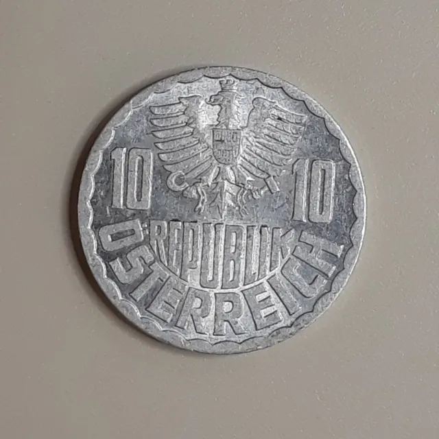 Coin Austria	1955	10 groschen	Second Republic	Aluminium (325)