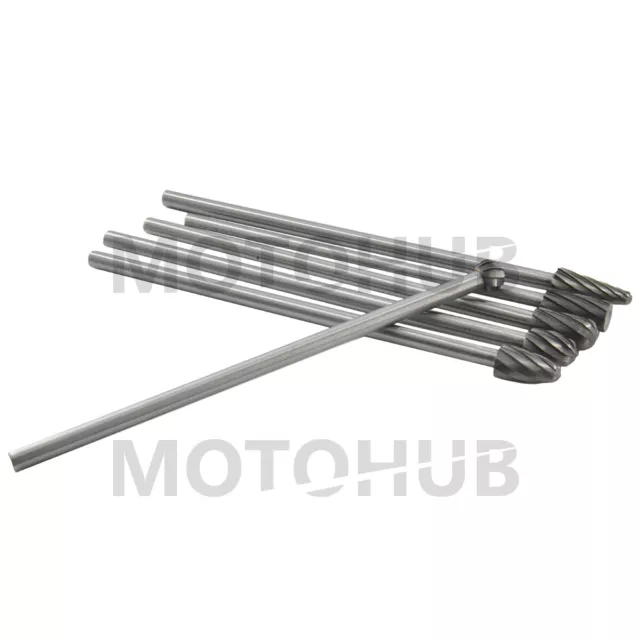 6pcs Rotary File Cut Burr 1/4" Carbide Burs Cast Iron Steel Alloy Metal Copper