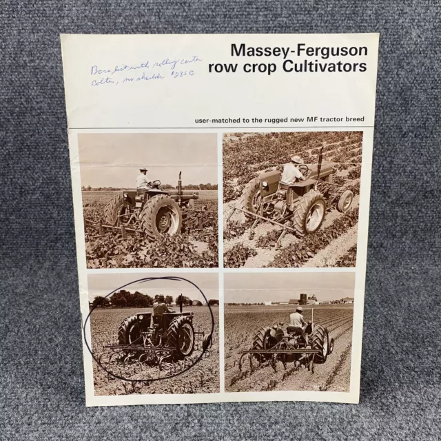 Vintage MASSEY-FERGUSON Brochure Row Crop Cultivators Farm Tractor Equipment AD