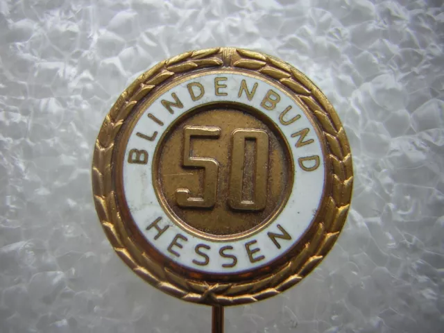 alte Anstecknadel - 50 Jahre Blindenbund Hessen - Ehrennadel ca. 2 cm