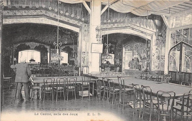 Cpa 95 Enghien Le Casino Salle De Jeux