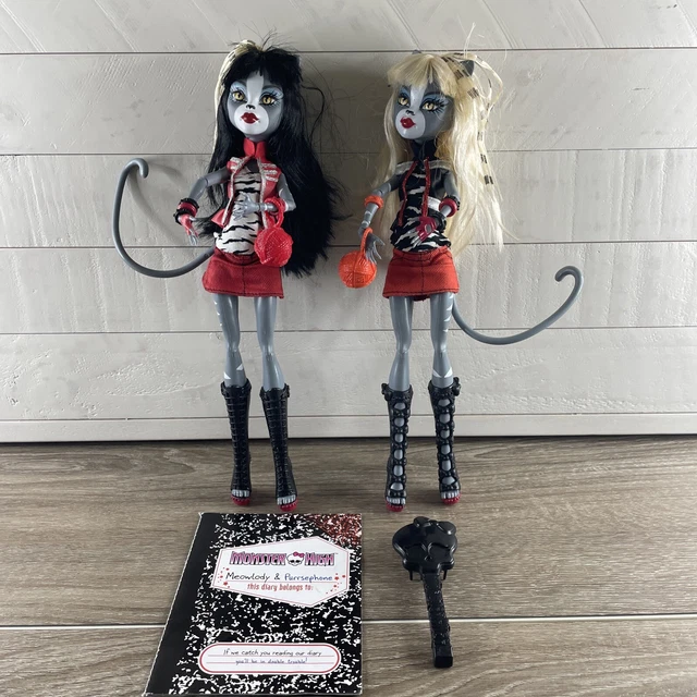 Monster High Meowlody & Purrsephone Werecat Twins 2012 Wave 3 Quick Shipping