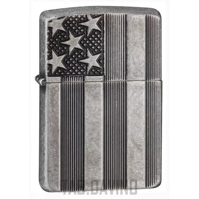 Zippo Briquet Drapeau Amérique Flag 28974 Stars Bars Armor Case Original