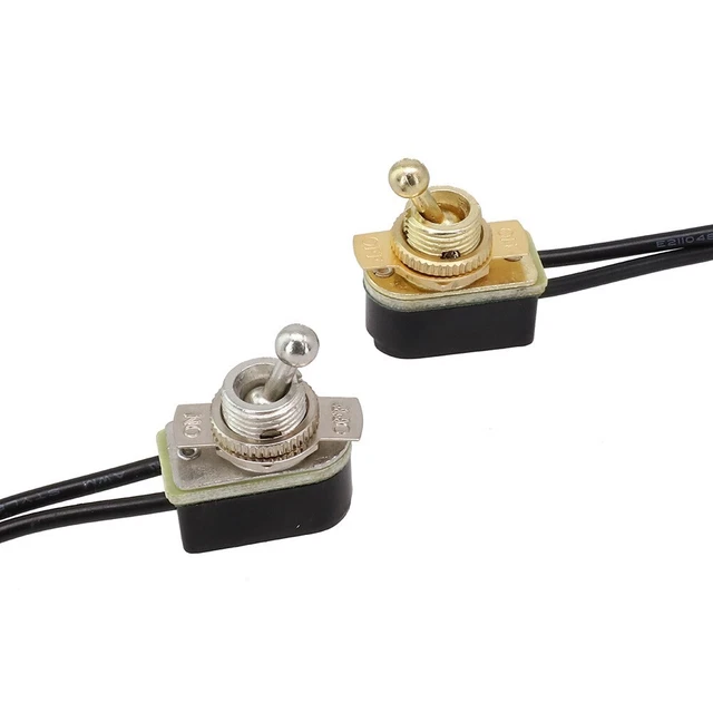 Versilberte Kupferstifte AC250V 6A Ein-Aus-Kippschalter mit Kabel
