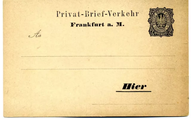 GA Privat Post Frankfurt 2 Pfennig Frankfurter Privat Briefverkehr PP056