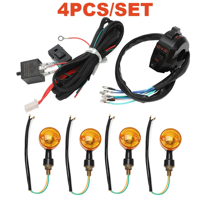4 X 12V Motorcycle Indicator Wiring Loom Harness Relay Indicators Set