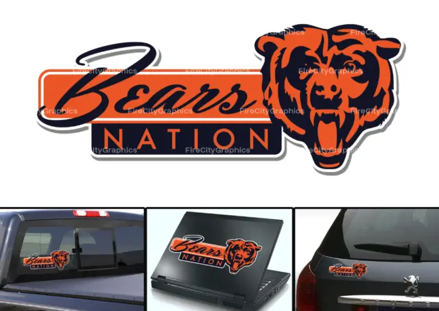 Chicago Bears Sticker Decal Nation Car Truck Window Wall Laptop Phone Bumper