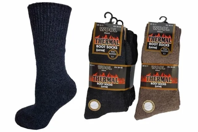 3-12 Pairs MENS WOOL Blend Thermal Short Hiking Winter Warm Boot Socks UK (6-11)