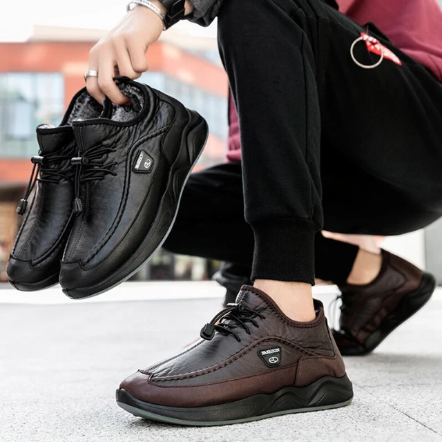 Chaussures Hommes imperméables bottes neige baskets chaudes hiver noir fourrées