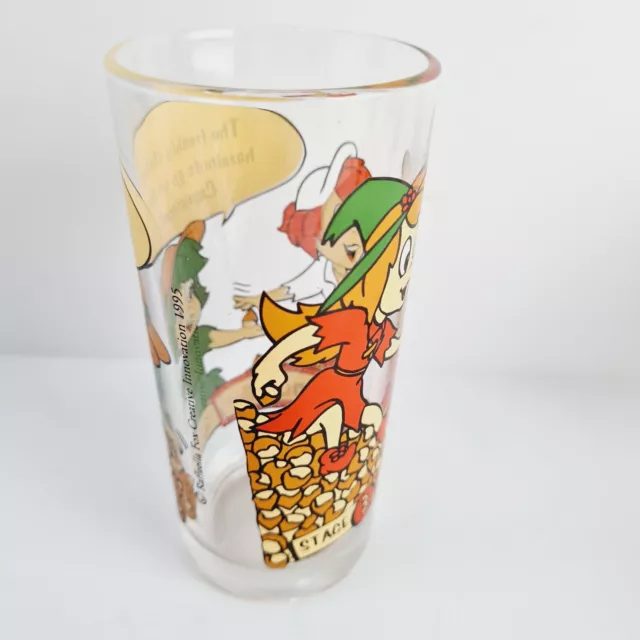 Lot Of 3 Vintage Collectable Drinking Glasses Nutella Flintstone Powerpuff Girls 3