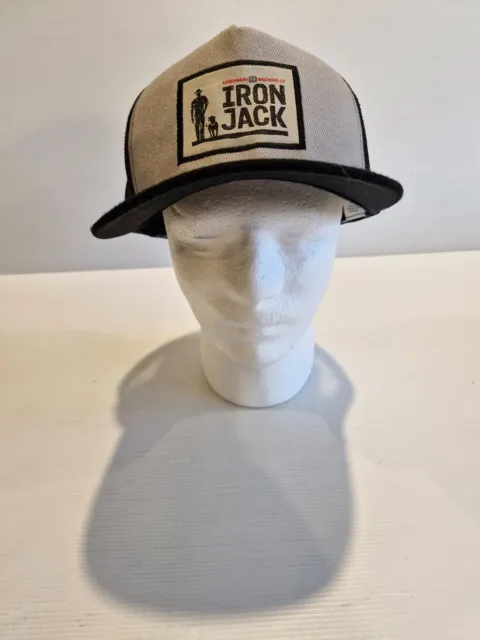 Iron Jack Black & Grey Beer  Snapback Trucker Hat Tracked Postage