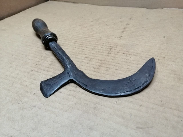 Vintage Antique Primitive Hand Forged Garden Tool, Farming Tool, Wrought Iron.