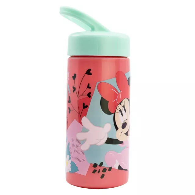 Minnie Mouse Trinkflasche 410 ml -Disney Flasche mit Griff & Trinkkappe BPA frei