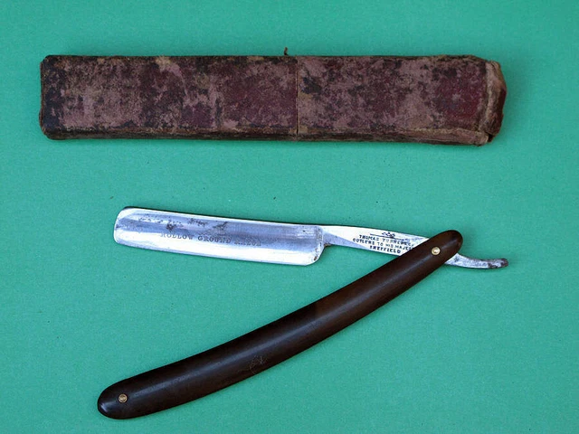 VINTAGE ENGLISH SHEFFIELD Cut Throat Razor, Hollow Ground Razor. Thomas ...
