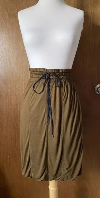 Jean Paul Gaultier Soleil Brown Viscose Silk Blend Skirt Needs Repairs