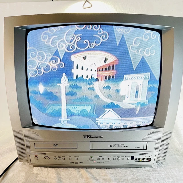 EMERSON EWC19T3 19” TV VCR DVD VHS CRT Combo Retro Gaming Television