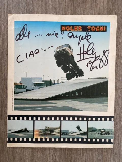 locandina HOLER TOGNI stuntman stunt cars Truck,iveco Autografo Signed CIRCO '88
