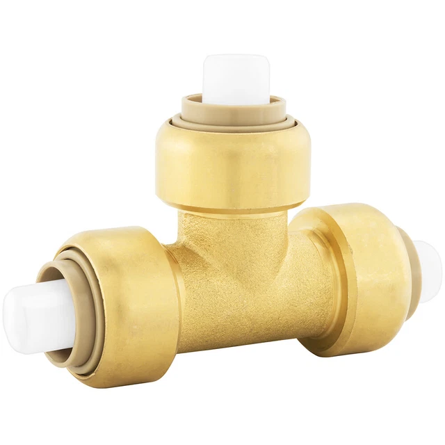 Jones Stephens C77446LF 1" x 1" x 3/4" PlumBite Push On Reducing - Brass