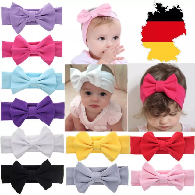 ★Haarband Baby Mädchen elastisch Schleife Stirnband Taufe Haarschmuck Baumwolle★