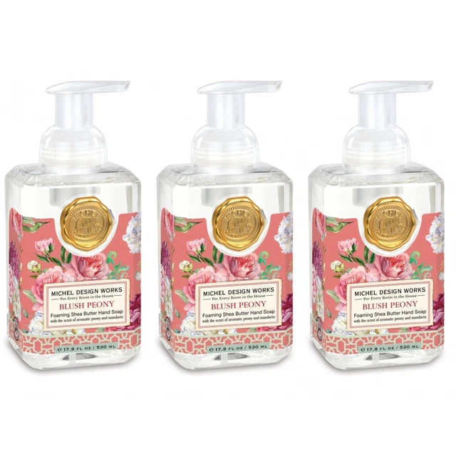Set / 3 Michel Design Works Foaming Liquid Hand Soap Floral Blush Peony NEW Set / 3 Michel Design Works Foaming Liquid Hand Soap Floral Blush Peony NEW