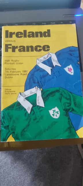 Rugby union programmes - Ireland v France 1981