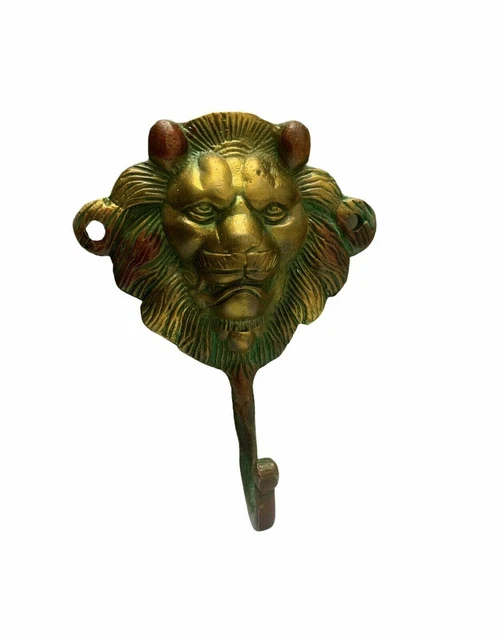 Brass Large Antique Lion Hooks Coat Hanger Key holder Towel Hook Coat Rack